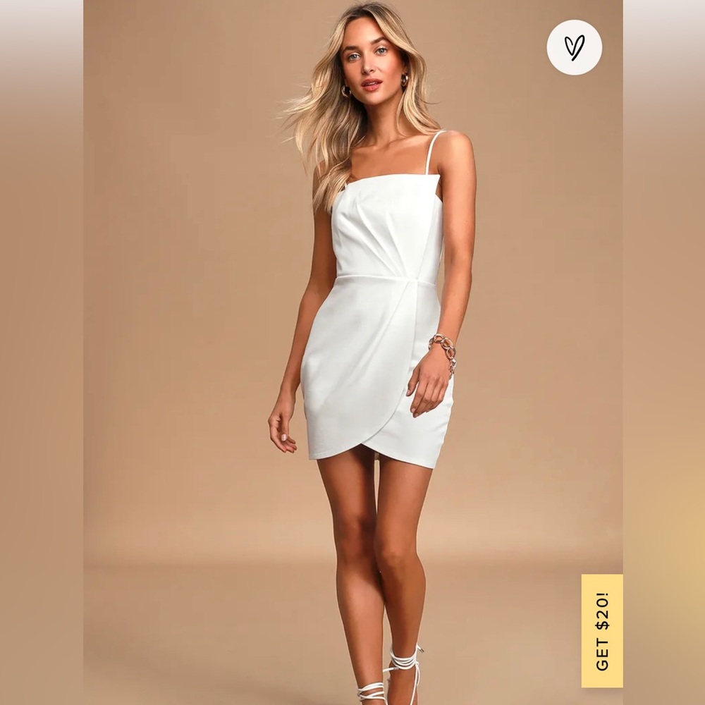 Lulus Drinks on Me White Sleeveless Pleated Bodycon Dress